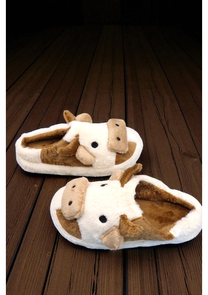 Kadın Inek Figürlü Ev Terliği. Içi Pelüş Detaylı Terlik.