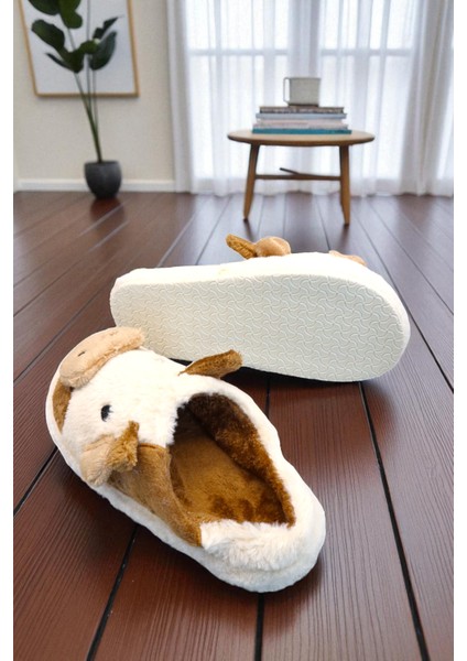 Kadın Inek Figürlü Ev Terliği. Içi Pelüş Detaylı Terlik. fiyatları