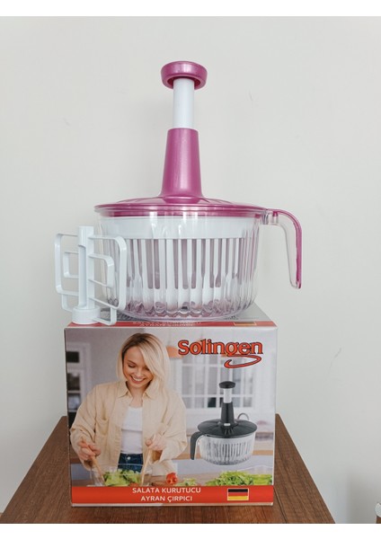 P-Design Solingen Pembe Salata Sebze Kurutucu Ayran Çırpıcı Basma Kollu Süzgeç modelleri