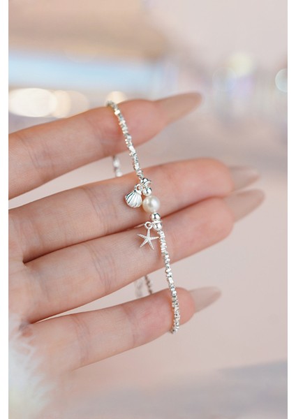 Minimal Tasarım Deniz Yıldızı ve Deniz Kabuğu Charm Bileklik Pinterest Parlak Taş Princess Bileklik fiyatları