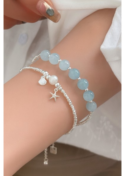 Minimal Tasarım Deniz Yıldızı ve Deniz Kabuğu Charm Bileklik Pinterest Parlak Taş Princess Bileklik modelleri
