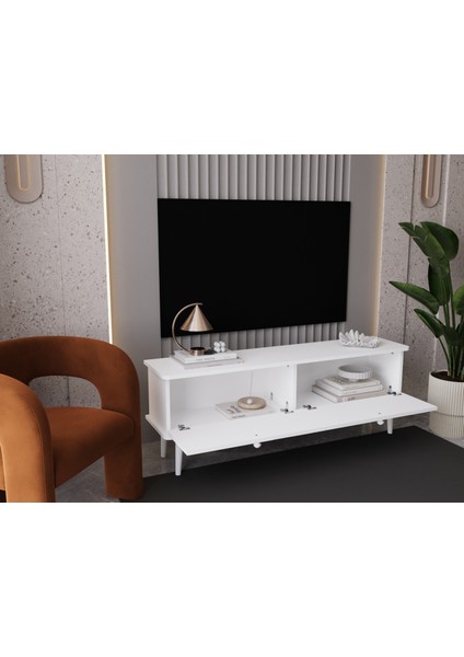 Lunaris Tv Ünitesi - Tv Sehpası 160 cm %100 Mdf Lake Ahşap Ayaklı fiyatları