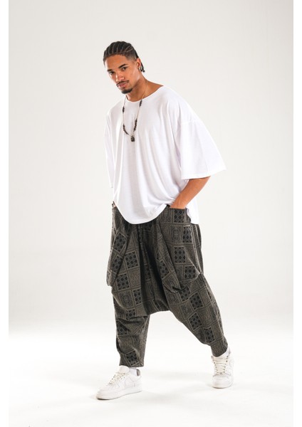 Poker Desenli Avangard Şalvar