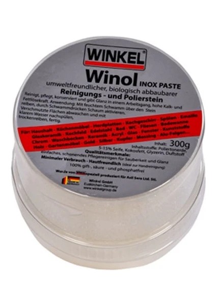 Winol Inox Pasta Schoch Evye Temizleyici Temizlik Temizleme Pastası Çelik Granit Akıllı Eviye Paslanmaz Cam Ocak Lavabo Batarya