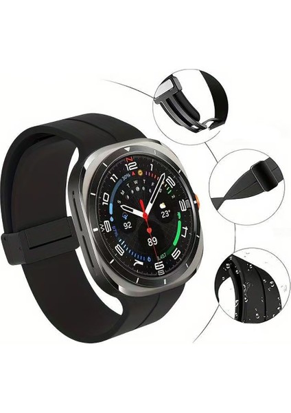Samsung Galaxy Watch 8 Classsic 46MM Için Metal Manyetik Kopçalı Silikon Kordon Krd-84 modelleri