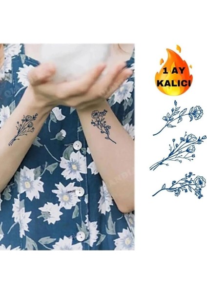 1 Ay Kalıcı Çiçek Desenli Kol ve Vücut Için Geçici Dövme fiyatları