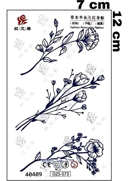 1 Ay Kalıcı Çiçek Desenli Kol ve Vücut Için Geçici Dövme indirimleri