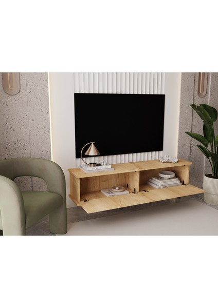 Lunaris Tv Ünitesi - Tv Sehpası 160 cm Duvara Monte %100 Mdf fiyatları