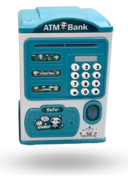 Büro Ev Ofis Çocuk Hediyesi Için Şirin Tasarımlı Şifreli Atm Kumbara