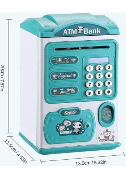 Büro Ev Ofis Çocuk Hediyesi Için Şirin Tasarımlı Şifreli Atm Kumbara fırsatları