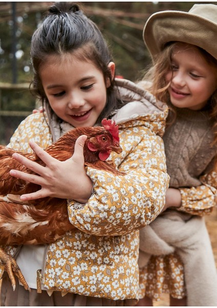 Kız Çocuk Çift Taraflı Mont