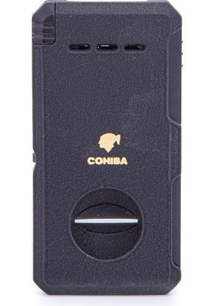 Çift Torch Dahili Açıcı & V Kesici Mat Siyah Metal Puro Çakmağı