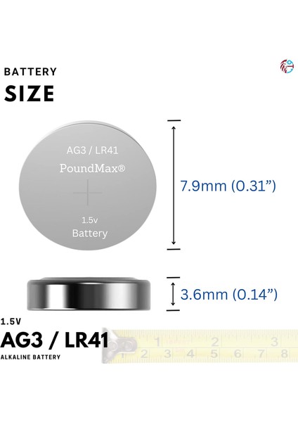 20 Adet Ag3 LR41 LR736 / L736 / G3 / G3A / 3ga / 192 / GP192 / V3GA / RW87 1.5V Poundmax Alkalin Düğme Piller Küçük Elektronik Ev Aletleri, Araba Anahtarları, Ölçüm Cihazları ve Hesap Makineleri fiyatları