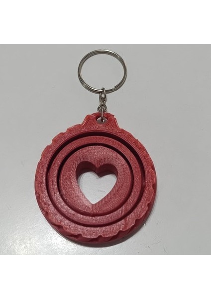 Göbeği Dönen Kalp Anahtarlık 3D (Kırmızı Renk PLA Malzeme) fiyatları