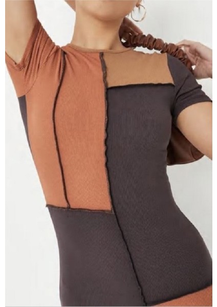 Ters Dikiş Detaylı Midi Elbise fırsatları