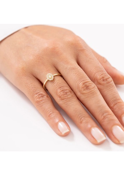 Oval Taşlı Minimal 14 Ayar Altın Yüzük fiyatları
