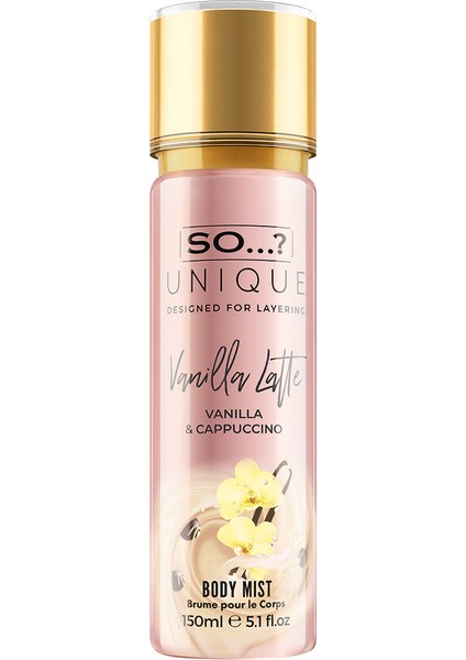 Unique Vanilla Latte Vücut Spreyi 150 ml Kalıcı Vegan Koku Geri Dönüştürülebilir Ambalaj