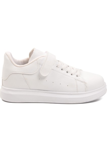 Beyaz Cırtlı Hafif Unisex Çocuk Spor Ayakkabı 2540-26K F