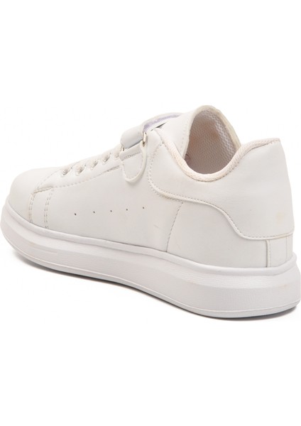 Beyaz Cırtlı Hafif Unisex Çocuk Spor Ayakkabı 2540-26K F fırsatları