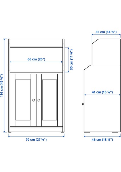 Hauga Büfe Beyaz 70X116 cm fiyatları