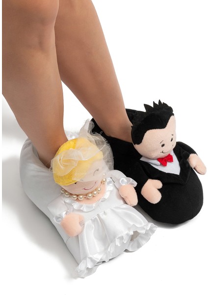 Gelin-Damat Kadın Panduf Siyah-Beyaz 36/41