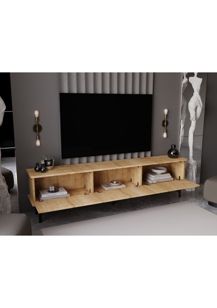 Lunaris Tv Ünitesi - Tv Sehpası 180 cm %100 Mdf Lake Ahşap Ayaklı fiyatları