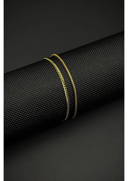 Unisex Kararmaz Ultra Ince Italyan Silindir ve Gurmet Zincir Gold Çelik Bileklik modelleri