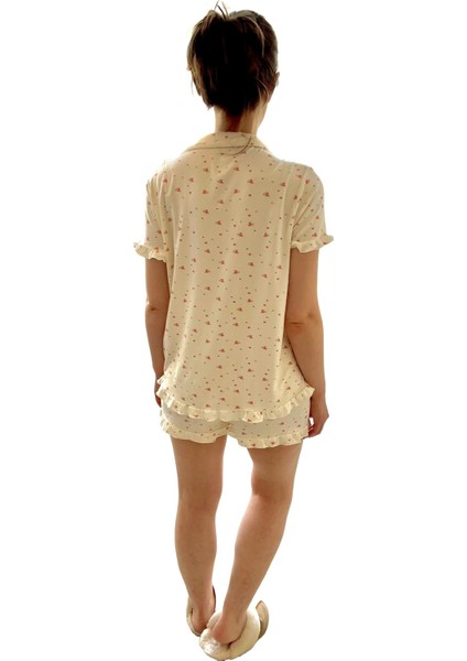 Viskon Düğmeli Hamile Lohusa Pijama Takımı