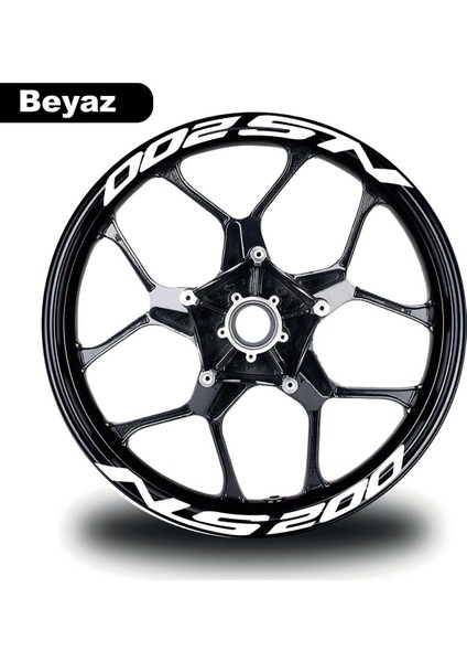 Bajaj Pulsar Ns 200 Yazılı 8 Li Jant Içi Yazı Sticker Beyaz