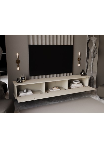 Lunaris Tv Ünitesi - Tv Sehpası 180 cm Duvara Monte %100 Mdf fiyatları
