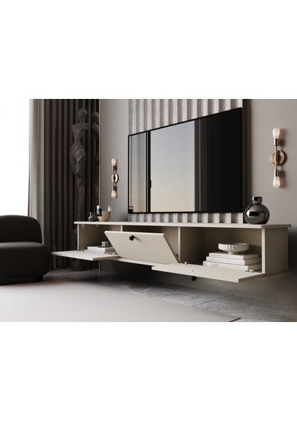 Lunaris Tv Ünitesi - Tv Sehpası 180 cm Duvara Monte %100 Mdf modelleri