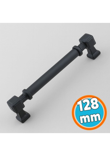 Mobilya Çekmece Mutfak Dolabı Dolap Kulpları Kulb 12.8 cm 128 mm Düz Siyah Metal Kulp