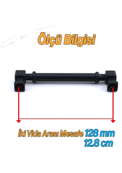 Mobilya Çekmece Mutfak Dolabı Dolap Kulpları Kulb 12.8 cm 128 mm Düz Siyah Metal Kulp modelleri