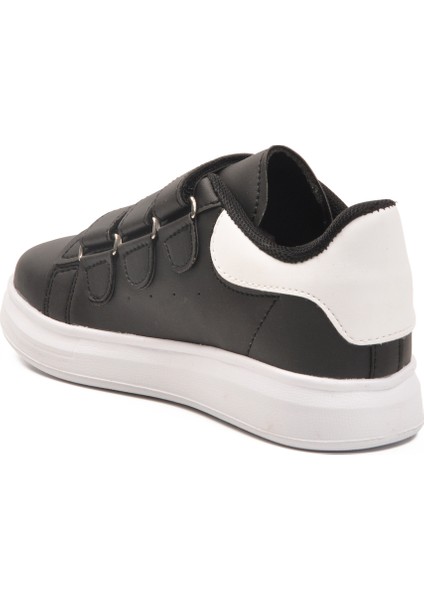 Siyah Beyaz Cırtlı Hafif Erkek Çocuk Spor Ayakkabı 2480-26K F fırsatları