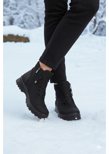 Siyah Zümrüt Içi Polarlı Soğuğa Dirençli Kaymaz Taban Kadın Bot 112 Z modelleri