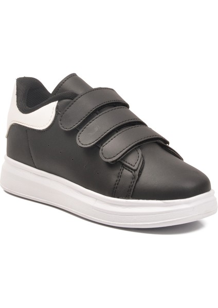 Siyah Beyaz Cırtlı Hafif Erkek Çocuk Spor Ayakkabı 2480-26K F modelleri