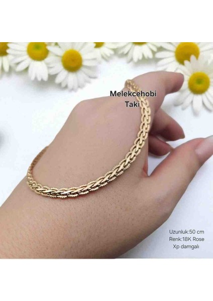 Melekcehobi Takı Xuping 18K Rose Renk Zarif Örgü Model Kolye – 50 cm