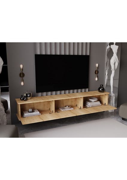 Lunaris Tv Ünitesi - Tv Sehpası 180 cm Duvara Monte %100 Mdf fiyatları
