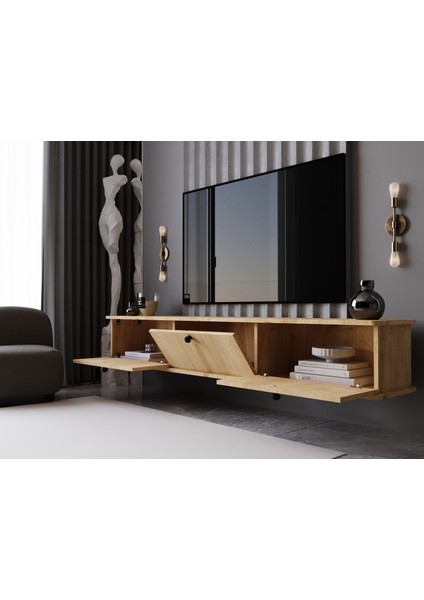 Lunaris Tv Ünitesi - Tv Sehpası 180 cm Duvara Monte %100 Mdf modelleri