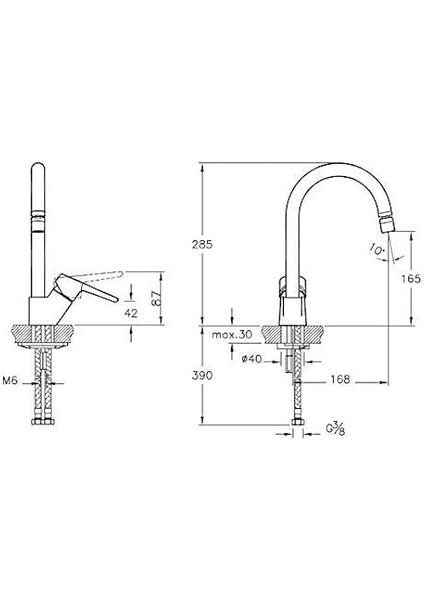 Marin S Eviye Bataryası A42149, Tezgah Üstü Montaj, Krom, 360° Dönebilen, Süzgeçli Perlatör fırsatları