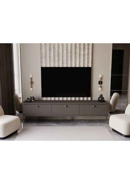 Lunaris Tv Ünitesi - Tv Sehpası 180 cm Duvara Monte %100 Mdf