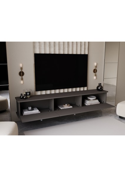 Lunaris Tv Ünitesi - Tv Sehpası 180 cm Duvara Monte %100 Mdf fiyatları