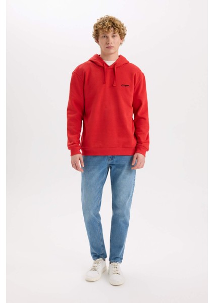 Regular Fit Kapüşonlu Atatürk Baskılı Sweatshirt D2693AX24AU