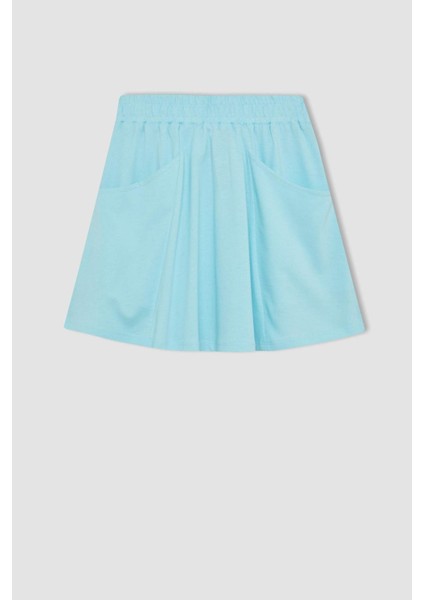 Kız Çocuk 2'li Takım Bisiklet Yaka Basic Düz Atlet Etek D2959A824HS