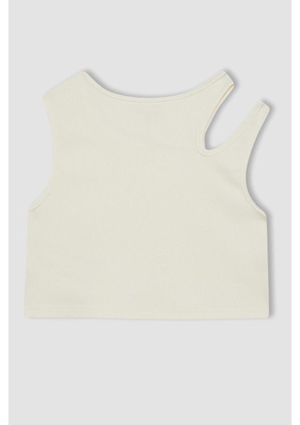 Kız Çocuk 2'li Takım Bisiklet Yaka Basic Düz Atlet Etek D2959A824HS