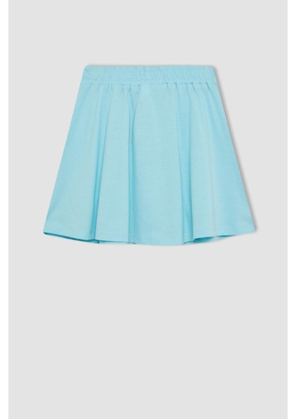 Kız Çocuk 2'li Takım Bisiklet Yaka Basic Düz Atlet Etek D2959A824HS