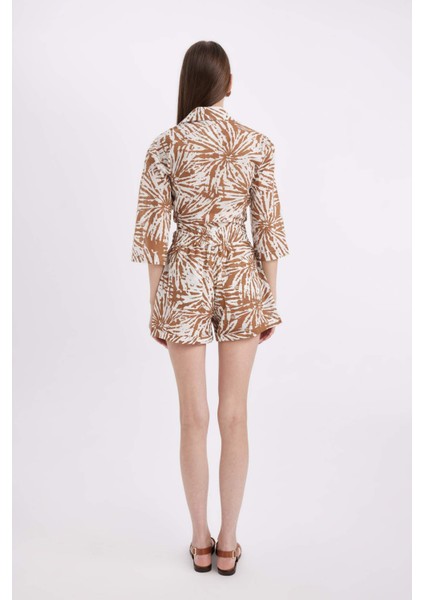 Yüksek Bel Kısa Paça Vual Şort D3175AX24SM