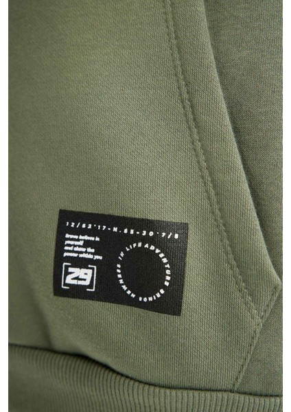 Erkek Çocuk Oversize Geniş Kalıp Kapüşonlu Cepli Okul Sweatshirt D1646A824AU