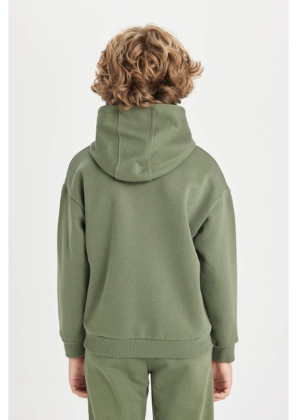 Erkek Çocuk Oversize Geniş Kalıp Kapüşonlu Cepli Okul Sweatshirt D1646A824AU