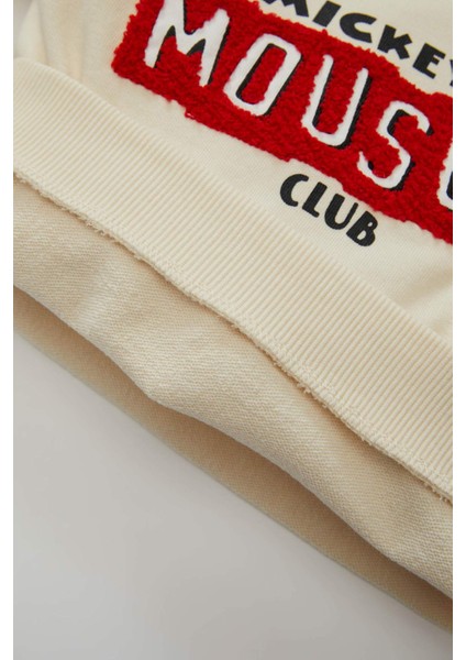 Erkek Bebek 2'li Takım Disney Mickey & Minnie Bisiklet Yaka Sweatshirt Beli Lastikli Jogger Eşofman Altı D1890A524AU